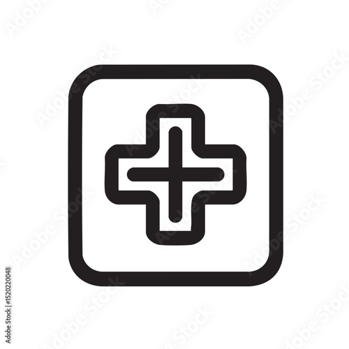 Health design: medical cross on rounded square
