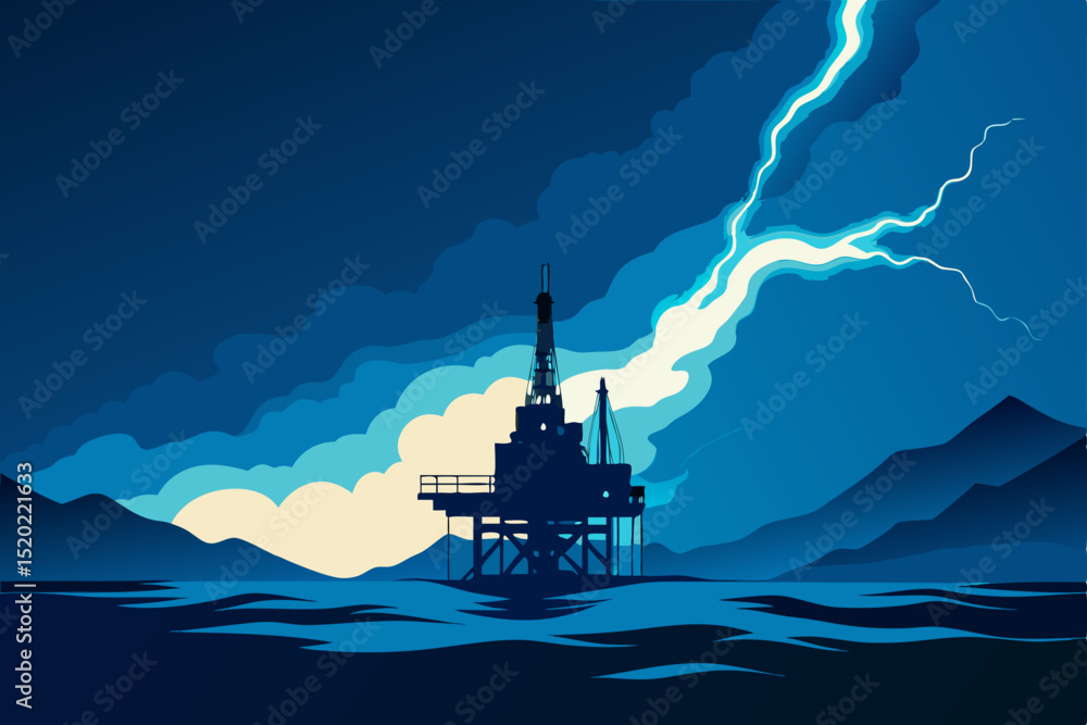 Fototapeta premium oil rig in the sea