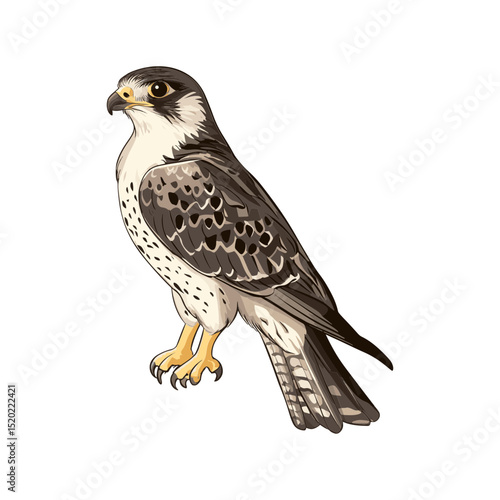 Peregrine Falcon Illustration: A striking illustration of a peregrine falcon showcases its sharp features and feathers.