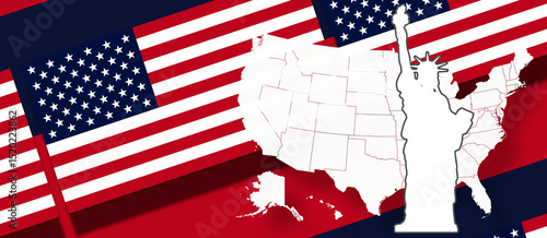 united states map over amer...