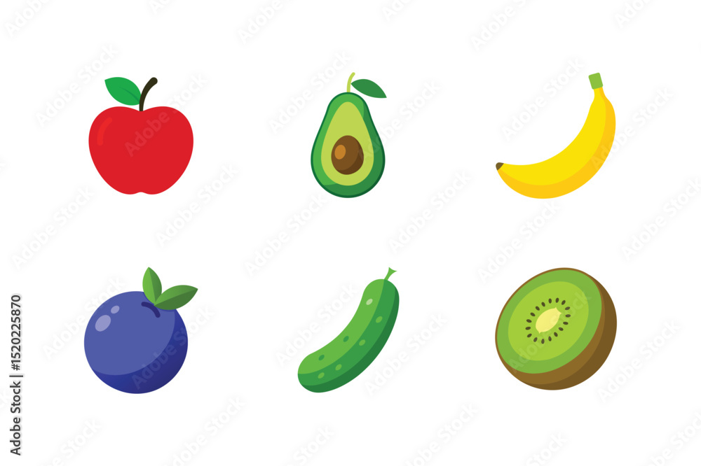 Fruit vector art bundle set Fruit vector art bundle set