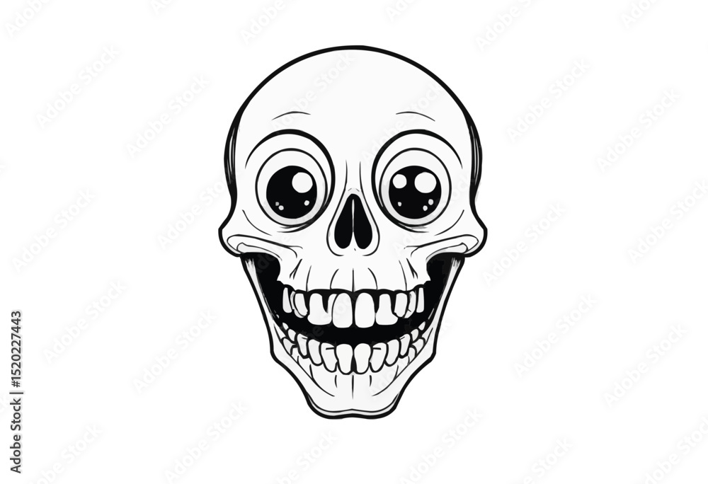 Fototapeta premium Smiling Skull Illustration.