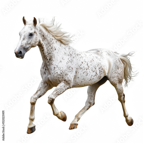 Appaloosa Horse Trotting with Speckled Coat Visible