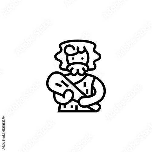 Caveman icon logo flat vector design