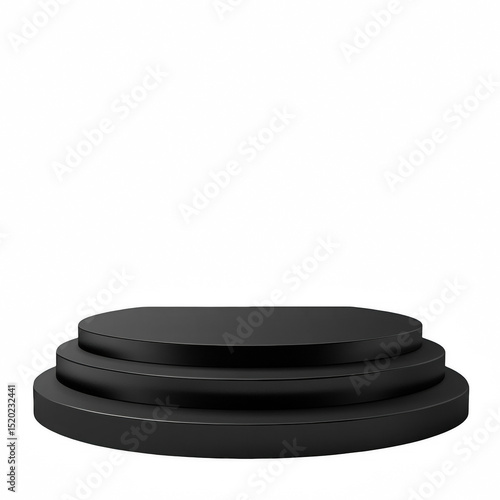 Black Curved Stage Platform for Branding White - High Fidelity Version
