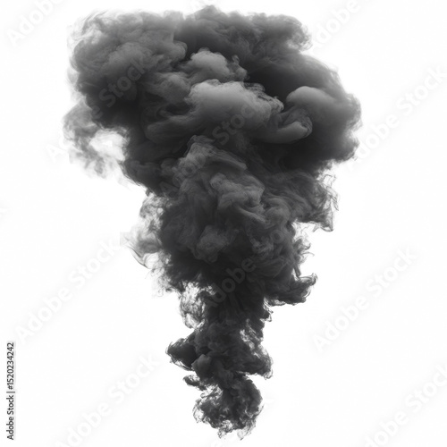 Black Smoke Puff with Realistic Density White Trail