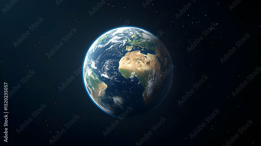 Obraz premium Pixelated Earth In Space