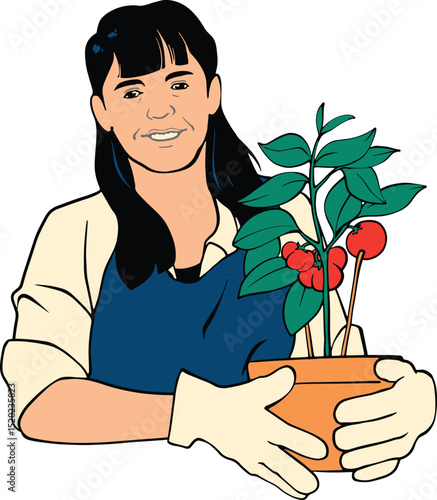 Fresh vegetables in basket illustration