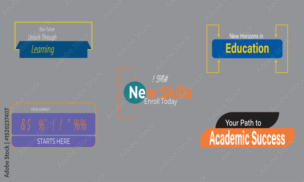 Fototapeta premium Modern education flyer headline design poster headline design template,Kids Childrens back to school education Headline 