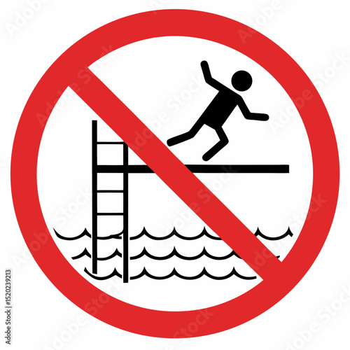 No jumping from platform into water warning sign