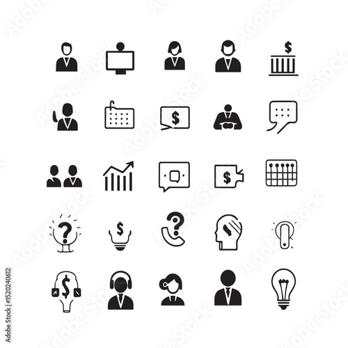 Collection of business and finance icons