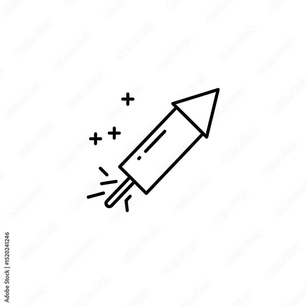 Firework rocket icon isolated on transparent background Firework rocket icon isolated on transparent background