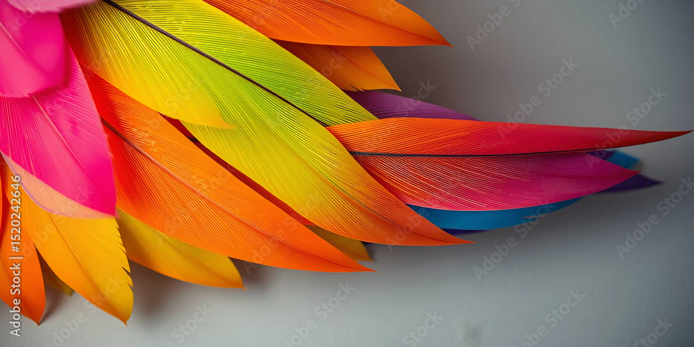 Fototapeta premium Close-Up of Vibrant Rainbow Parrot Feathers 