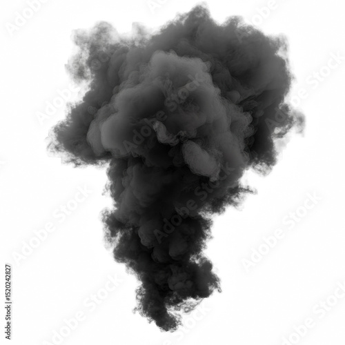 Black Smoke Puff with Realistic Density White Trails
