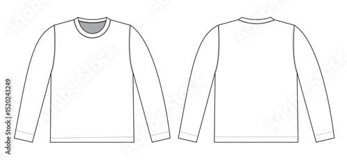 Long sleeve t-shirt illustration. vector illustration of t-shirt with white background.