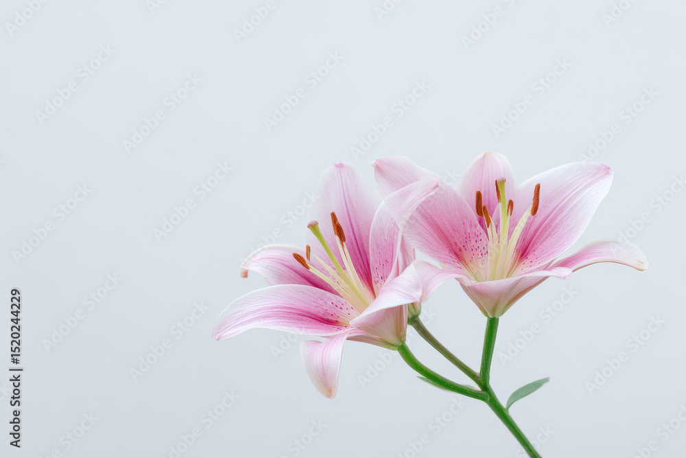 Fototapeta premium closeup of ultrabright blooming lilies isolated against clean background