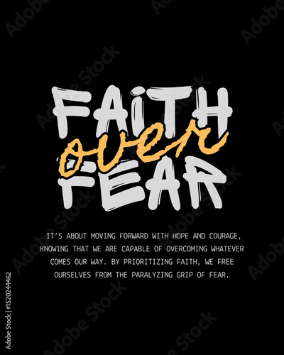 Faith Over Fear Wall Art – Inspirational Printable Quote, Minimalist Printable Quote, Religious Wall Poster, Home, Dorm or Office Decor

