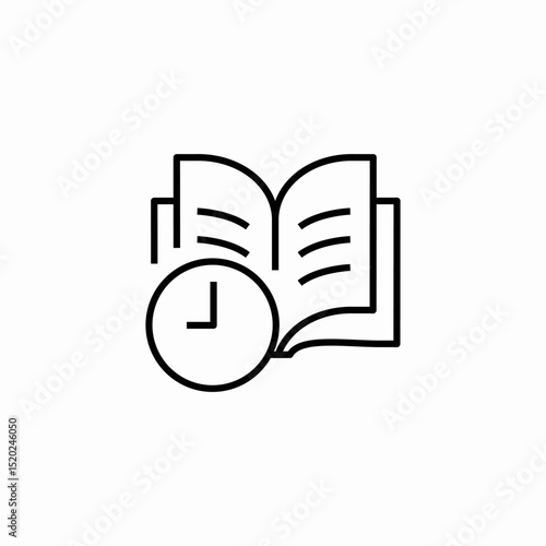 book time reading icon sign vector