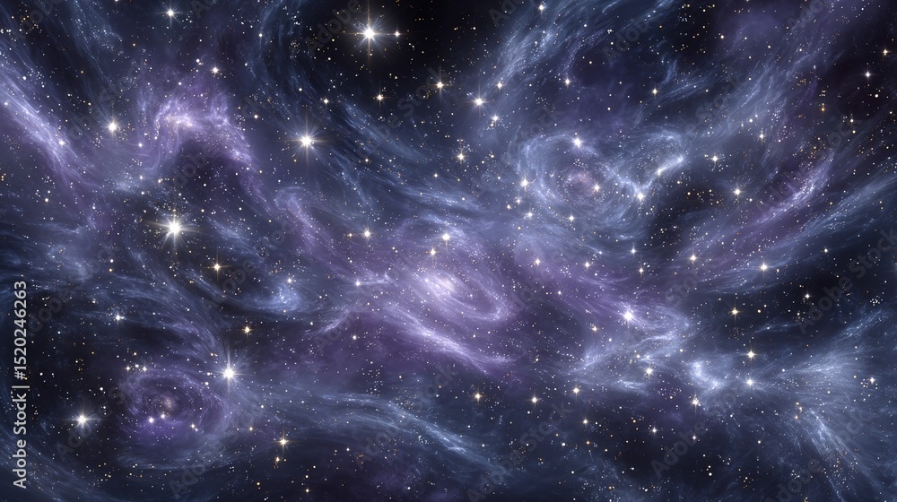 Naklejka premium The background features a high-definition star field set in deep space, complete with a starry outer space texture and a colorful night sky