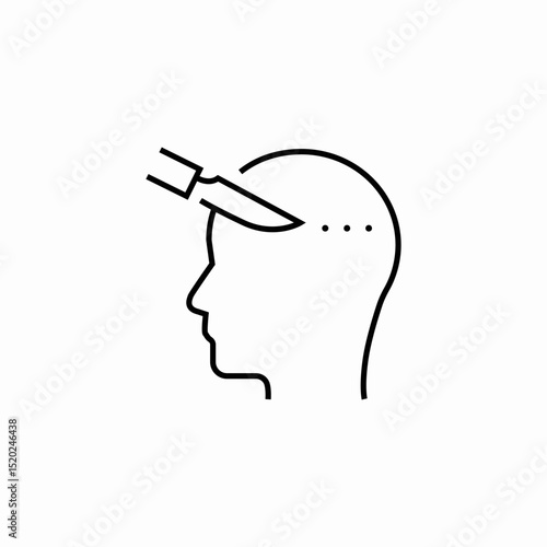 brain surgery scalpel icon sign vector