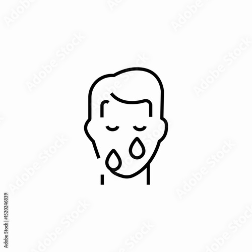 crying face tears icon sign vector