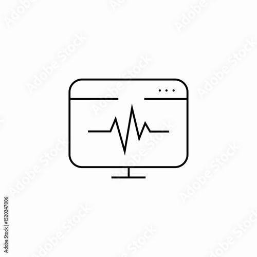 ecg monitor display icon sign vector