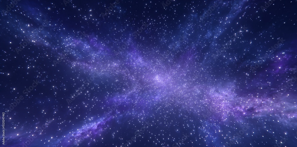 Fototapeta premium Equirectangular projection of a 360 degree space background that includes nebula and stars, used as an HDRI environment map and spherical panorama