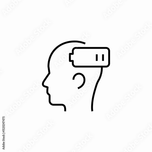 head battery drain icon sign vector