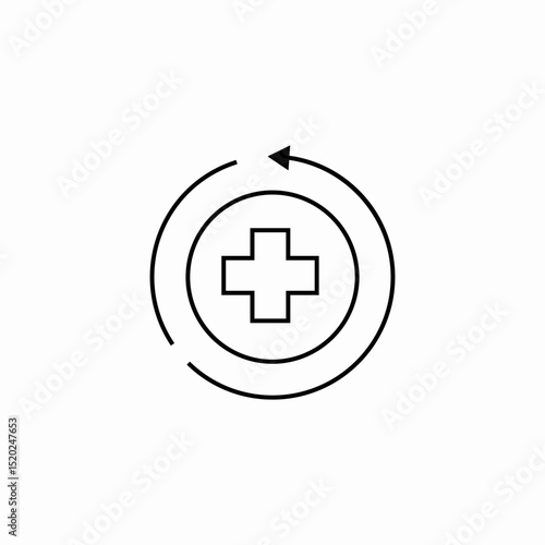 health recovery refresh icon sign vector