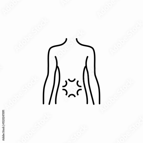 lower back pain icon sign vector