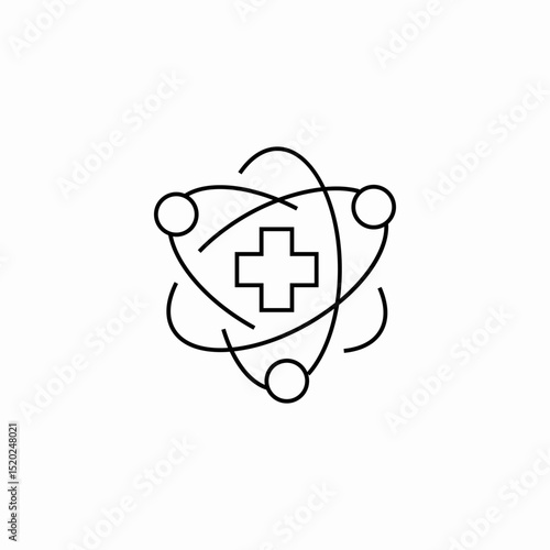 medical atom science icon sign vector