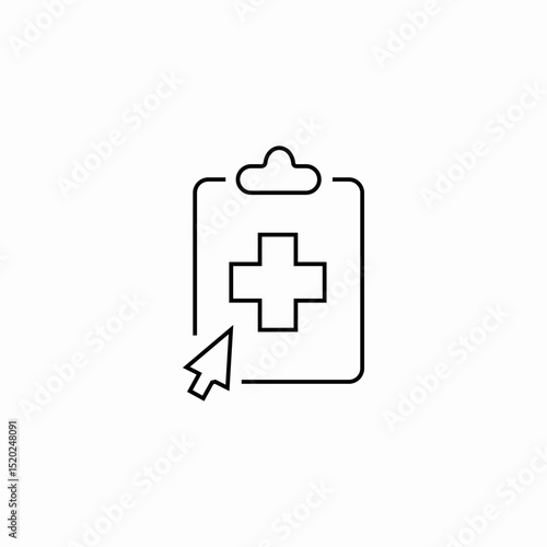 medical clipboard cursor icon sign vector