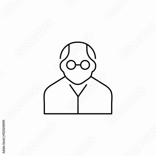 old man glasses icon sign vector