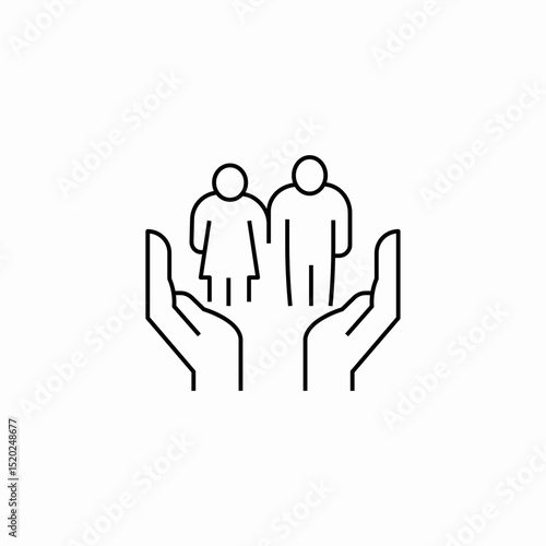 people in hands icon sign vector