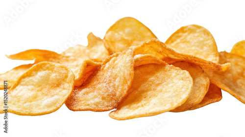 potato chips on white background