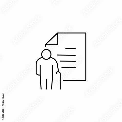 person with contract icon sign vector