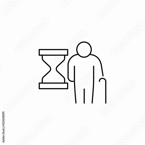 person with hourglass icon sign vector