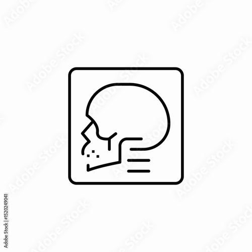 skull xray scan icon sign vector