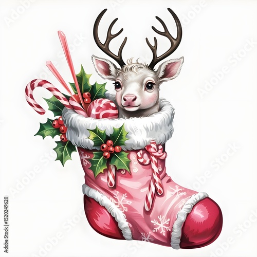 christmas reindeer with red bow