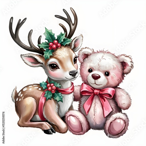 reindeer and christmas tree