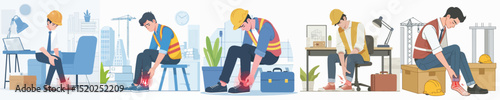 leg pain architect character vector