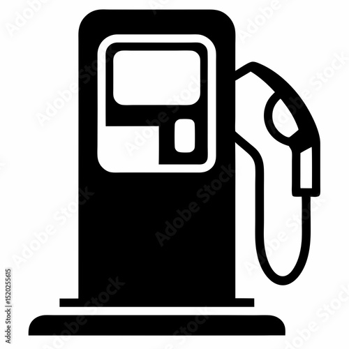 gas pump icon Vector icon illustration silhouette Graphics design image white background