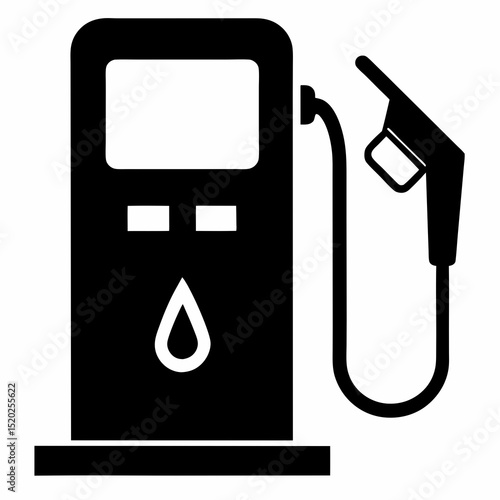 gas pump vector Vector icon illustration silhouette Graphics design image white background