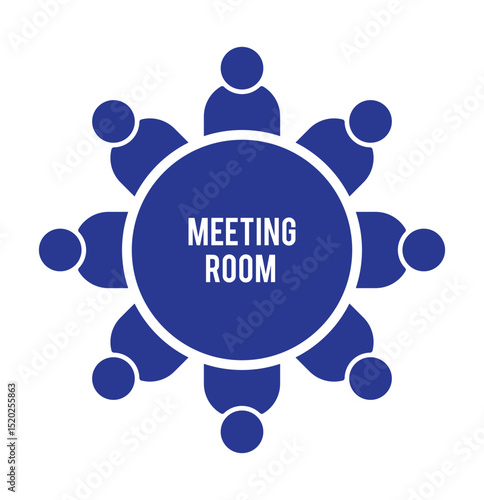 Meeting Icon. board meeting icon sign vector. Business teacher icon pointing at board with audience in silhouette style on Transparent Background. EPS 10.