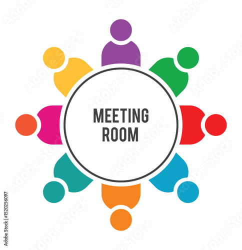 Meeting Icon. board meeting icon sign vector. Business teacher icon pointing at board with audience in silhouette style on Transparent Background. EPS 10.