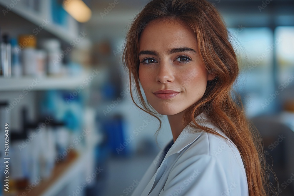 Young Female Scientist in Modern Laboratory. Healthcare & Medical Research Professional Portrait Young Female Scientist in Modern Laboratory. Healthcare & Medical Research Professional Portrait