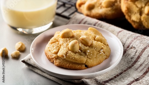 macadamia nut white chocolate cookie soft and buttery with nutty crunch
