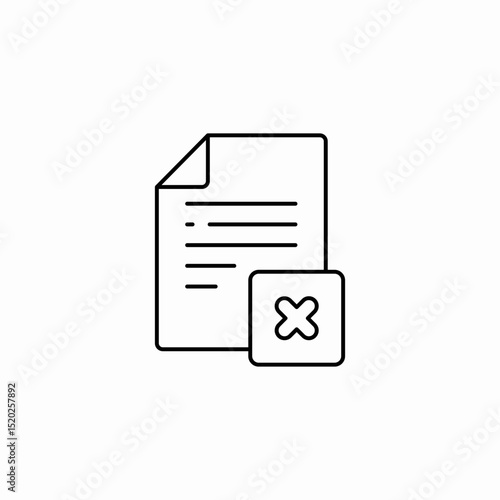 delete page icon sign vector