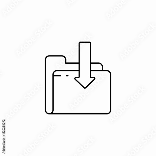 download to folder icon sign vector