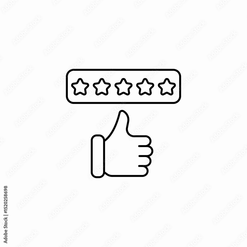 five star review icon sign vector five star review icon sign vector
